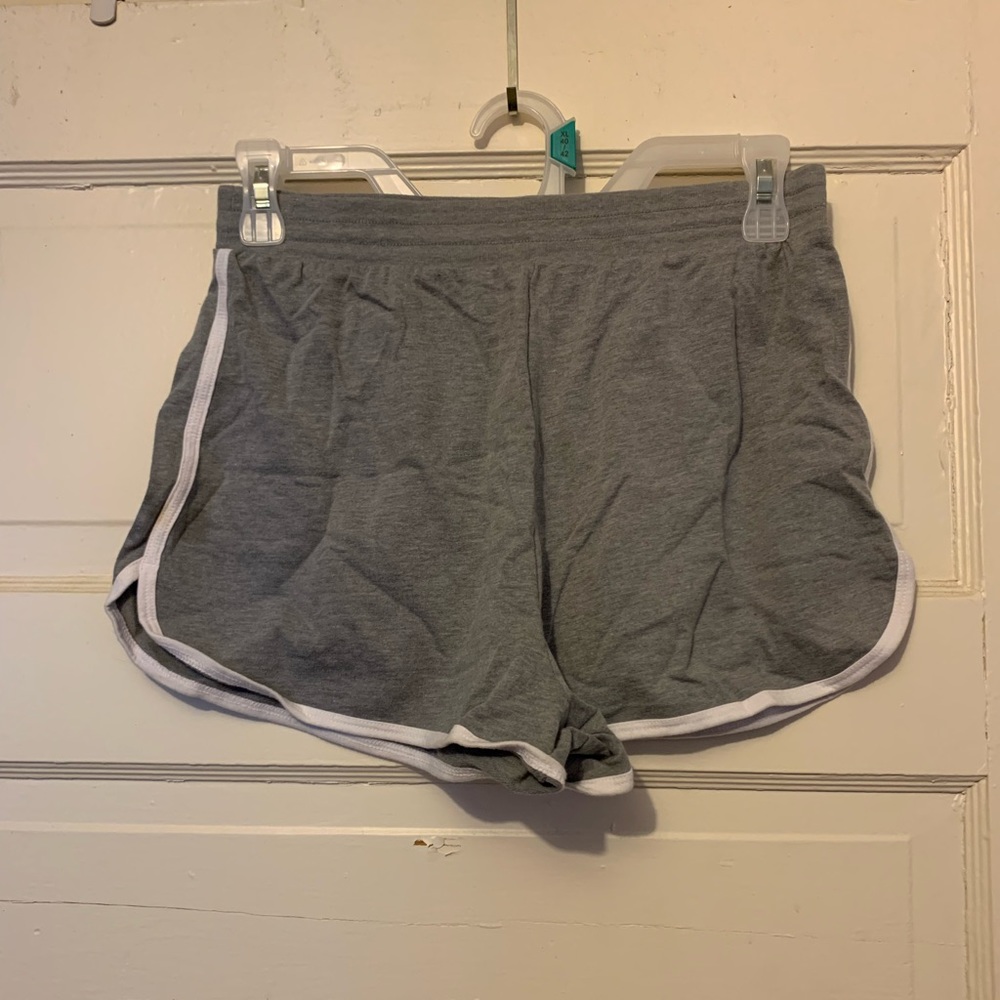 Grey White Stripe Booty Shorts